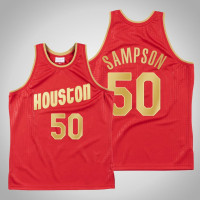 Houston Rockets Ralph Sampson #50 Red 2020 CNY Swingman Mitchell & Ness Throwback Jersey Houston Rockets Ralph Sampson #50 Red 2020 CNY Swingman Mitchell & Ness Throwback Jersey