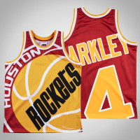 Men's Rockets Charles Barkley #4 Red Big Face Swingman Mitchell & Ness HWC Jersey
