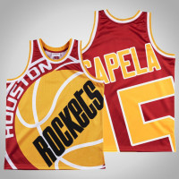 Men's Rockets Clint Capela #15 Red Big Face Swingman Mitchell & Ness HWC Jersey