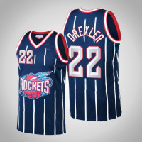 Men's Houston Rockets Clyde Drexler #22 Navy Hardwood Classics Jersey