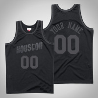 Men's Houston Rockets Custom #00 Black Tonal Hardwood Classics Jersey Men's Houston Rockets Custom #00 Black Tonal Hardwood Classics Jersey