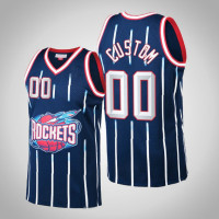 Men's Houston Rockets Custom #00 Navy Hardwood Classics Jersey