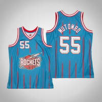 Men's Houston Rockets Dikembe Mutombo #55 Light Blue Reload 2.0 Jersey