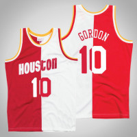 Rockets Eric Gordon #10 White Red Split 1993-94 Hardwood Classics Jersey