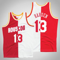 Rockets James Harden #13 White Red Split 1993-94 Hardwood Classics Jersey