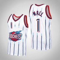 Men's Houston Rockets John Wall #1 White Hardwood Classics Jersey