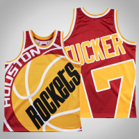 Men's Rockets P.J. Tucker #17 Red Big Face Swingman Mitchell & Ness HWC Jersey