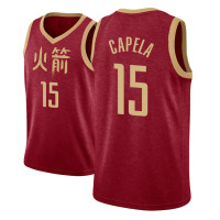 Men NBA 2018-19 Clint Capela Houston Rockets #15 City Edition Red Jersey