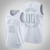 Houston Rockets Custom #00 Platinum Limited Glory Retired White Jersey Houston Rockets Custom #00 Platinum Limited Glory Retired White Jersey
