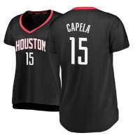 Women's 2017-18 Clint Capela Houston Rockets #15 Statement Edition Black Replica Jersey