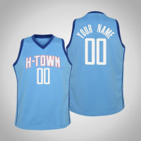 Youth Custom Houston Rockets #00 City Blue 2021 Season Jersey